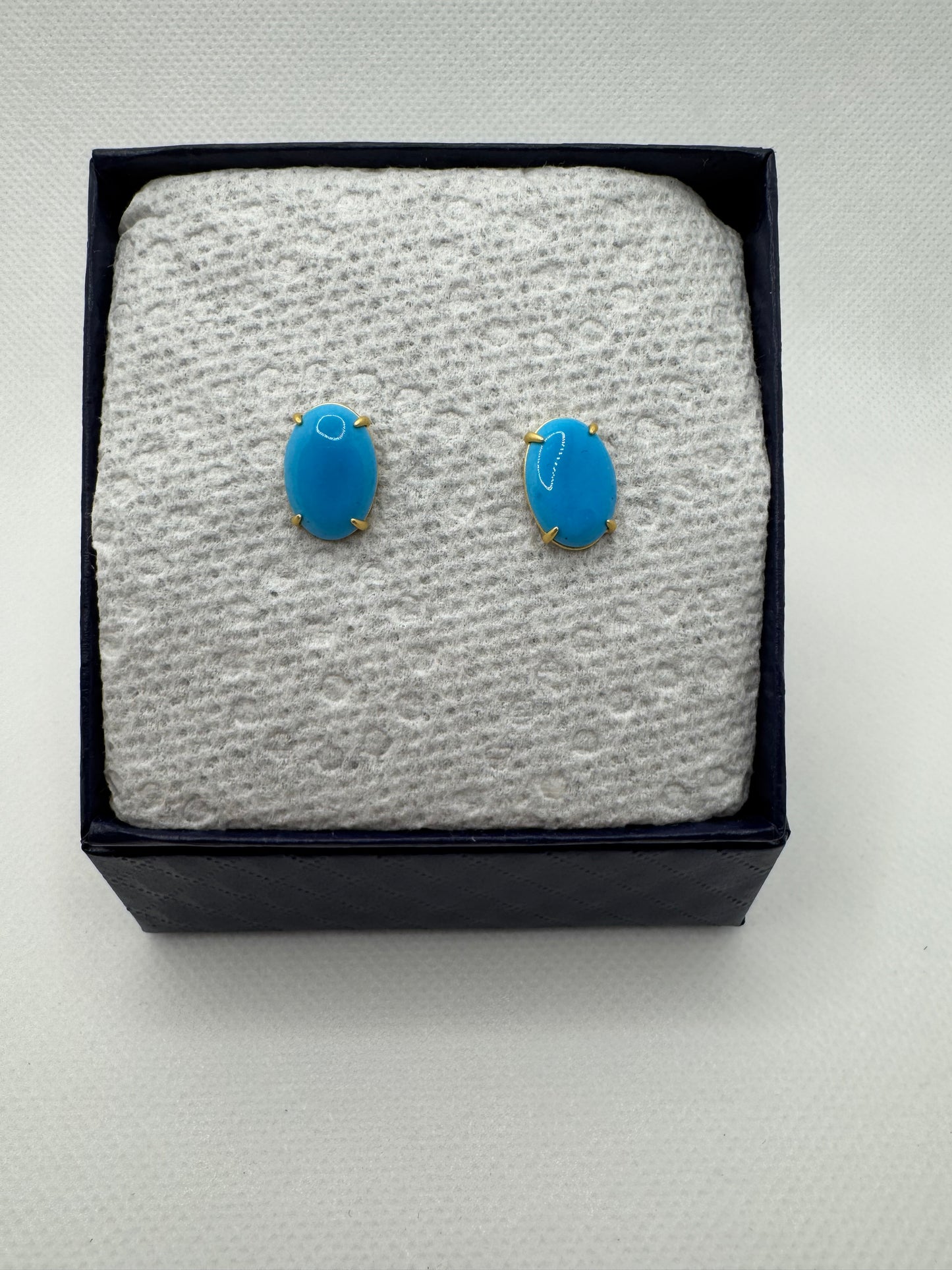 Genuine turquoise stud Earring
