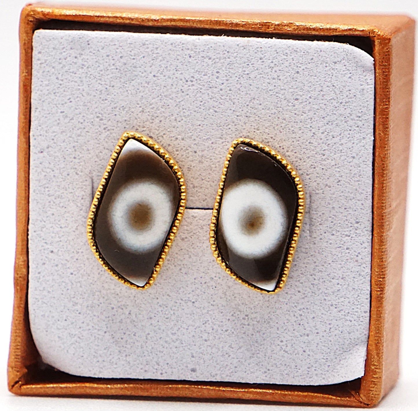 Dzi bead ear-ring necklace set