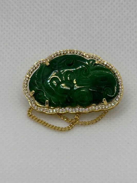 Luxury Natural Jade brooch