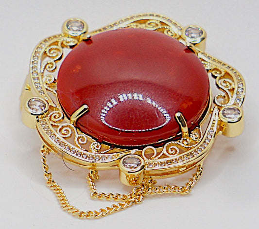 Coral brooch