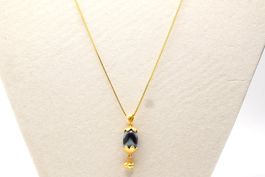 Dzi bead ear-ring necklace set