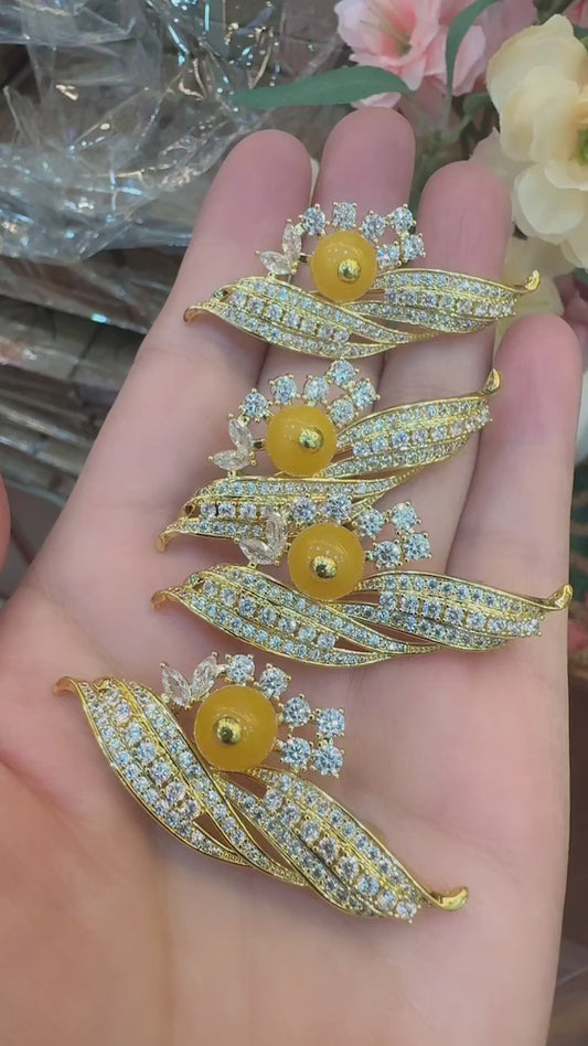 Luxury amber brooch